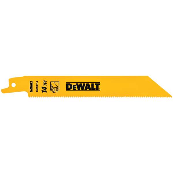 DEWALT 6" 14TPI Bi-Metal Reciprocating Saw Blade