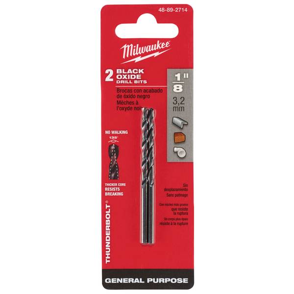 Milwaukee 1/8" Thunderbolt Black Oxide Drill Bit