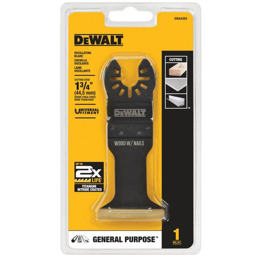 DEWALT Titanium Nitride Coating Oscillating Wood with Nails Blade