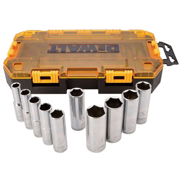 DEWALT Tough Box SAE 1/2" Drive Deep Socket Set