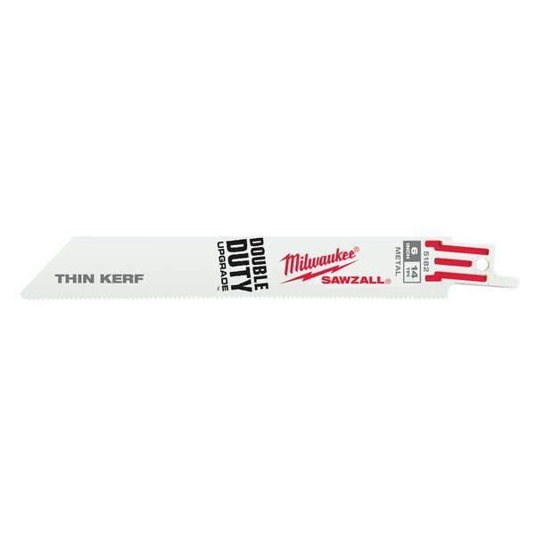 Milwaukee 6" 14 TPI Thin Kerf Sawzall Blade