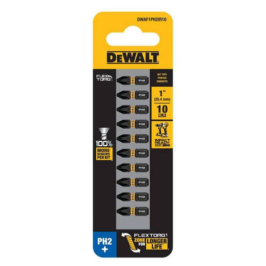 DEWALT 10-Pack FLEXTORQ IMPACT #2 Phillips 1" Bit