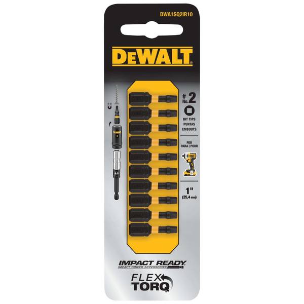 DEWALT 10-Pack FlexTorq Impact Ready 1" #2 Square Bit