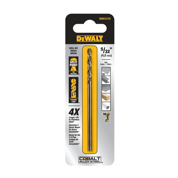 DEWALT 5/64" Pilot Point Industrial Cobalt Alloy Steel Drill Bit