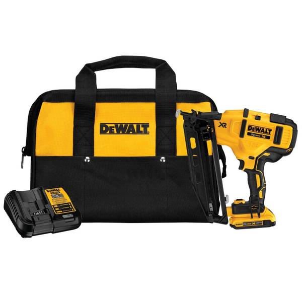 DEWALT 20V MAX XR 16 Gauge Angled Finish Nailer Kit